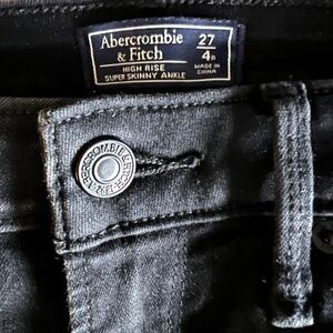 A&F Black Distressed Jeans